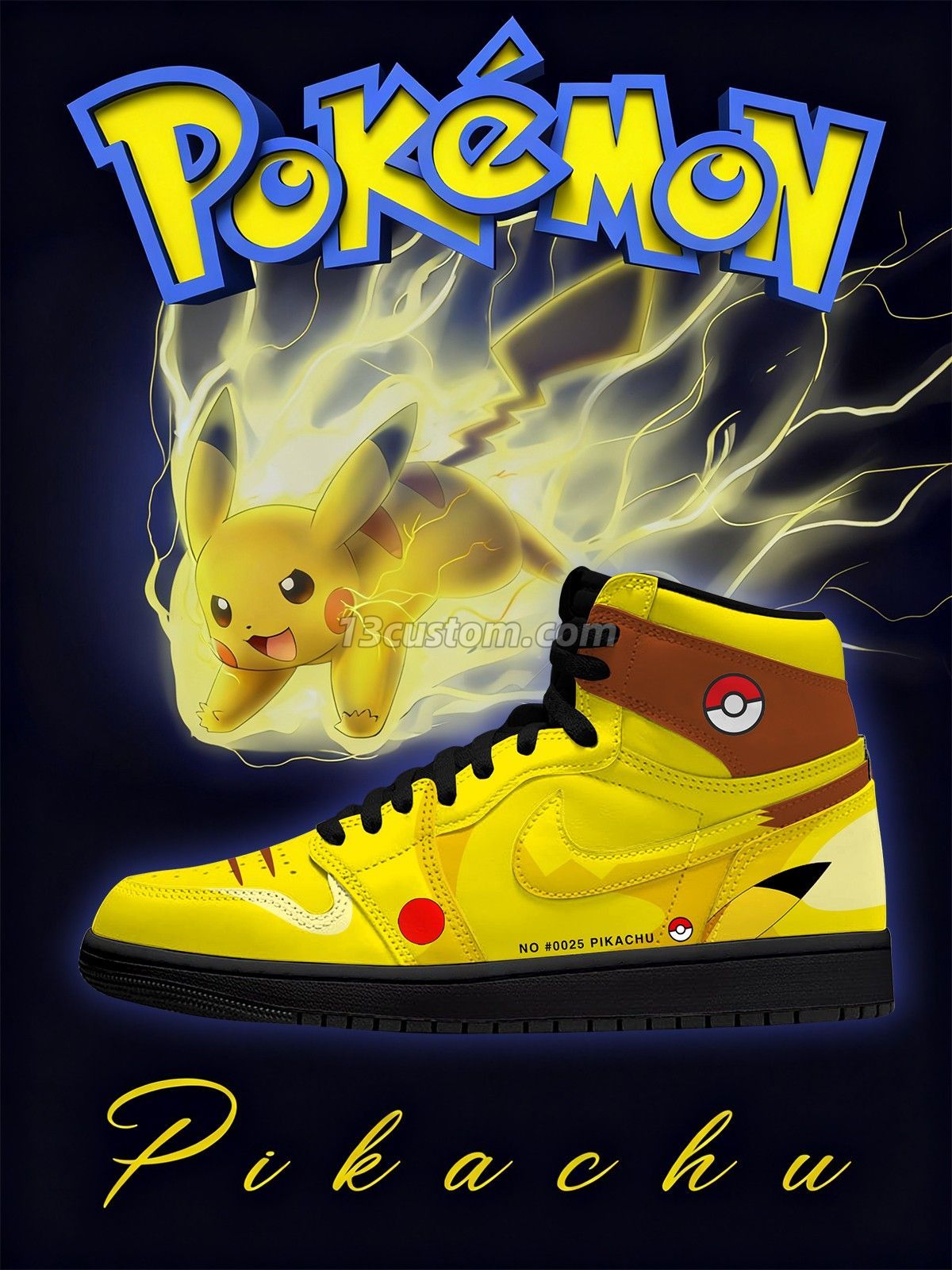 Pikachu V.1 Custom High-Top Sneakers