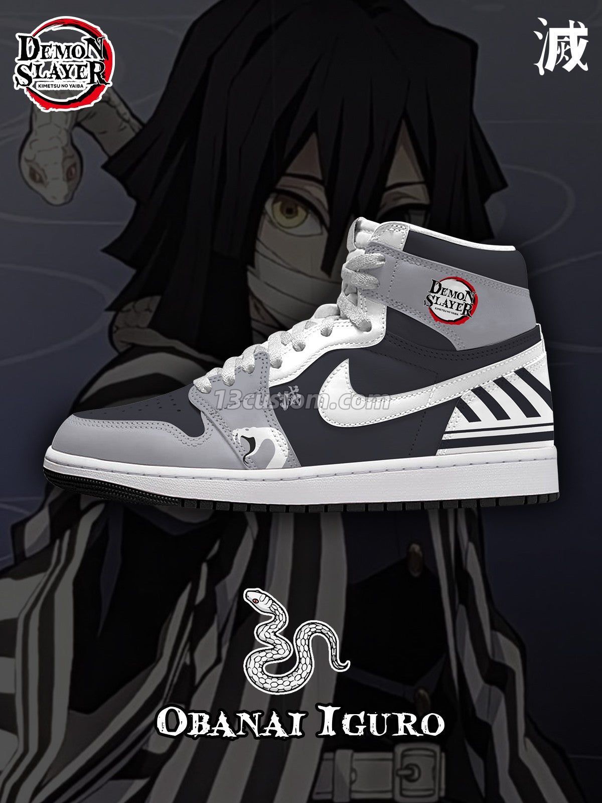 Obanai Iguro V.1 Custom High-Top Sneakers