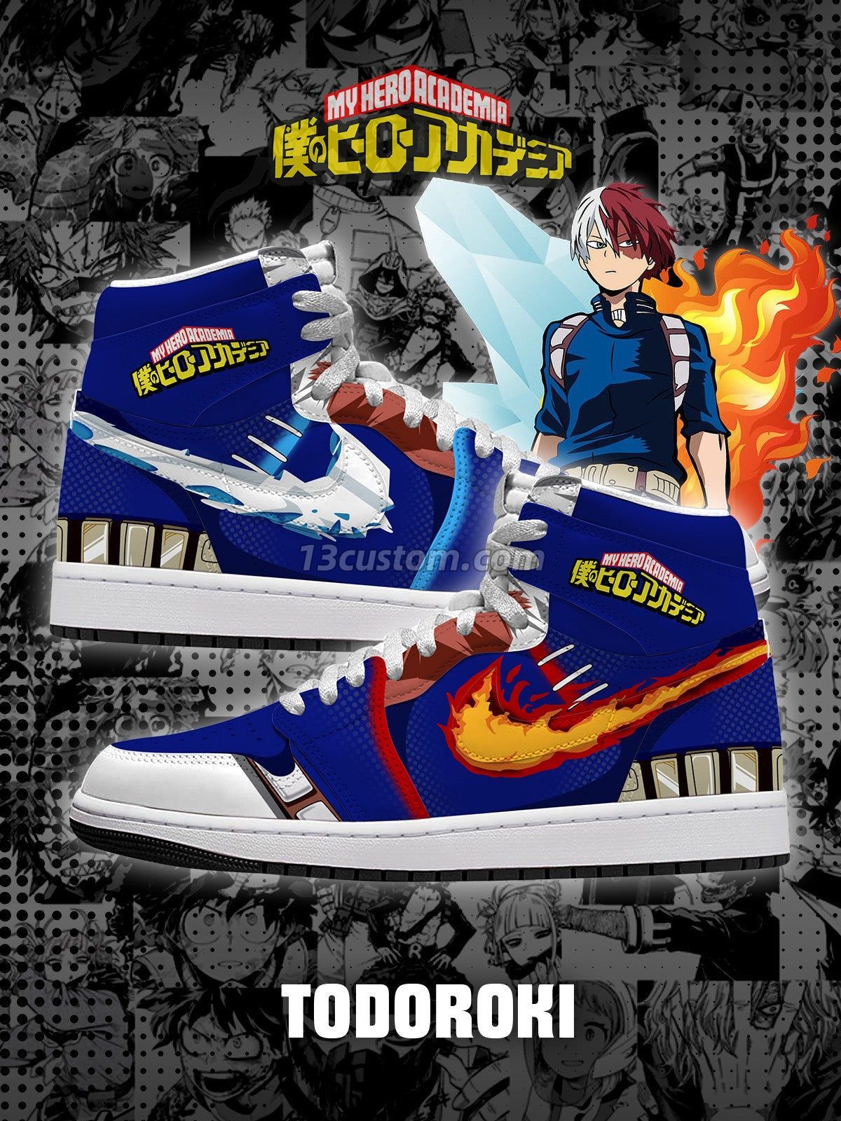 Shoto Todoroki V.2 Custom High-Top Sneakers
