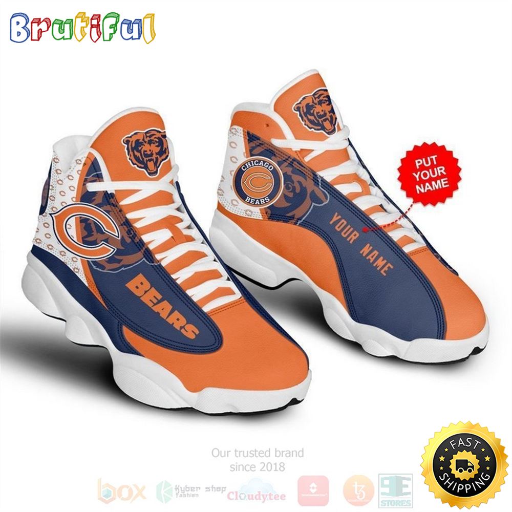 Chicago Bears Nfl Custom Name Air Jordan 13 Shoes 2