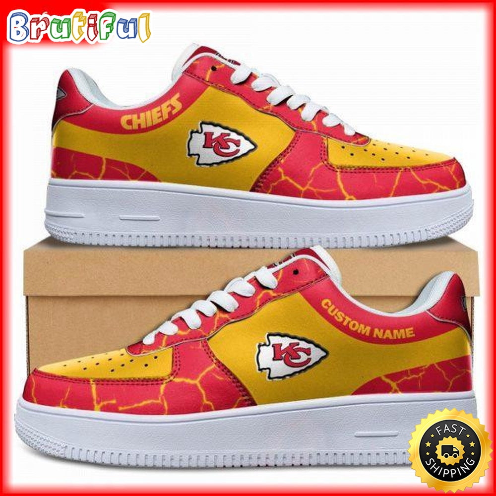Custom NFL Kansas City Chiefs Air Force 1 Shoes Sneaker Football Shoes For Fans