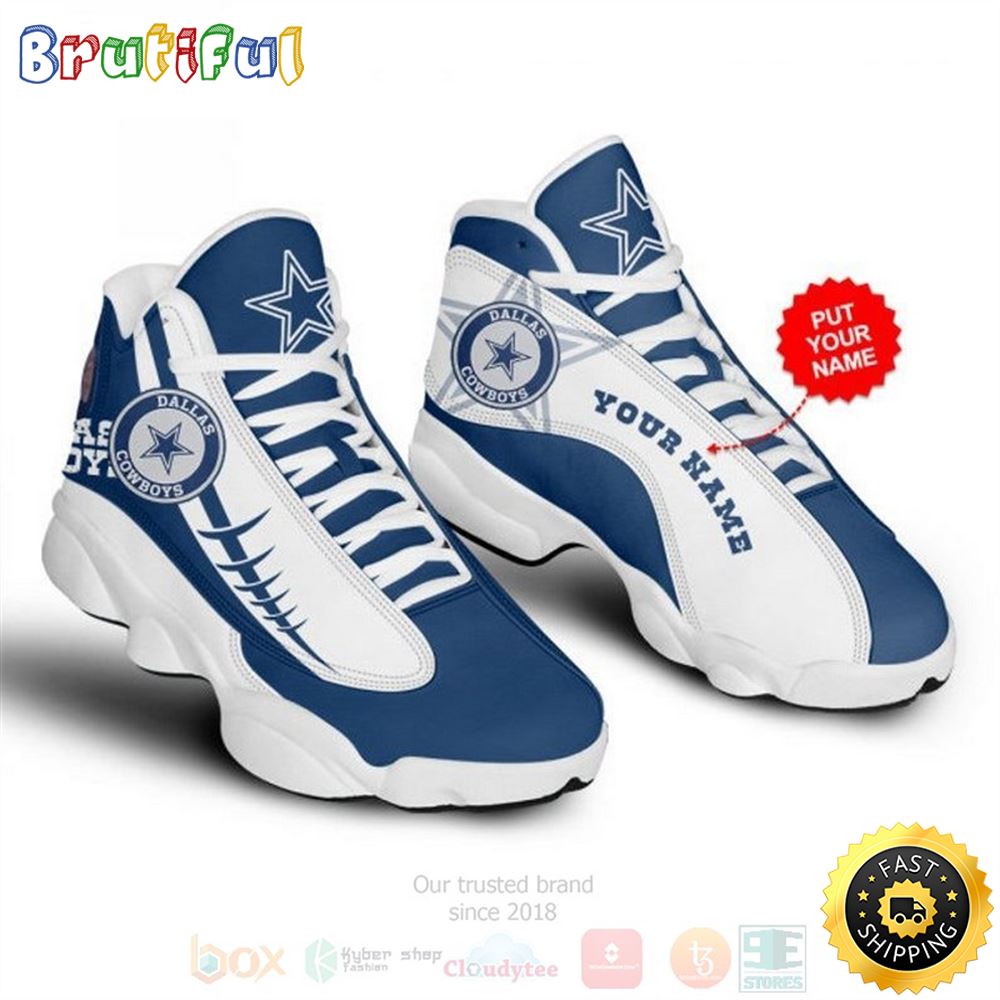 Dallas Cowboys Football Nfl Custom Name Air Jordan 13 Shoes