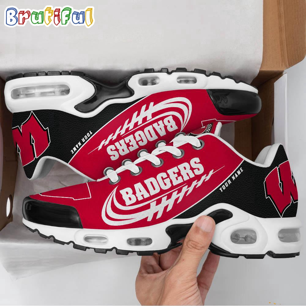 NCAA Wisconsin Badgers Sport Team Custom Air Max Plus Shoes