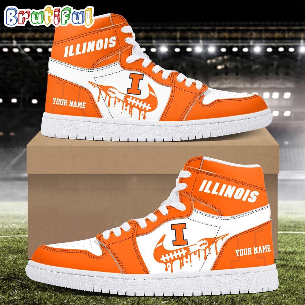 NCAA Illinois Fighting Illini Sport Team Personalized Air Jordan 1 Hightop Shoes