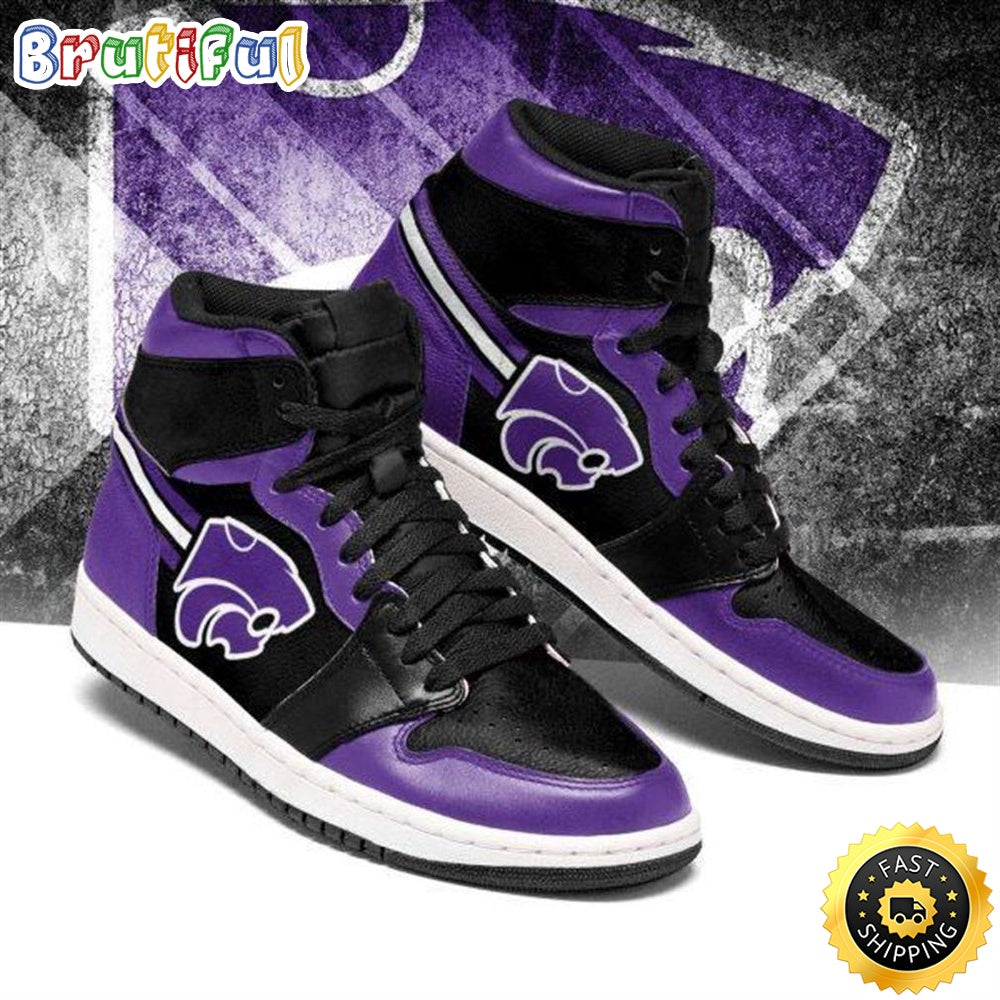 NCAA Kansas State Wildcats Purple Black Air Jordan 1 High Sneakers