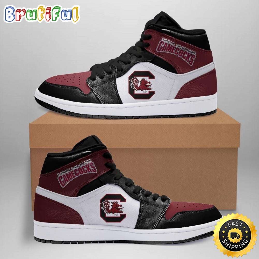 NCAA South Carolina Gamecocks Garnet White Air Jordan 1 High Sneakers
