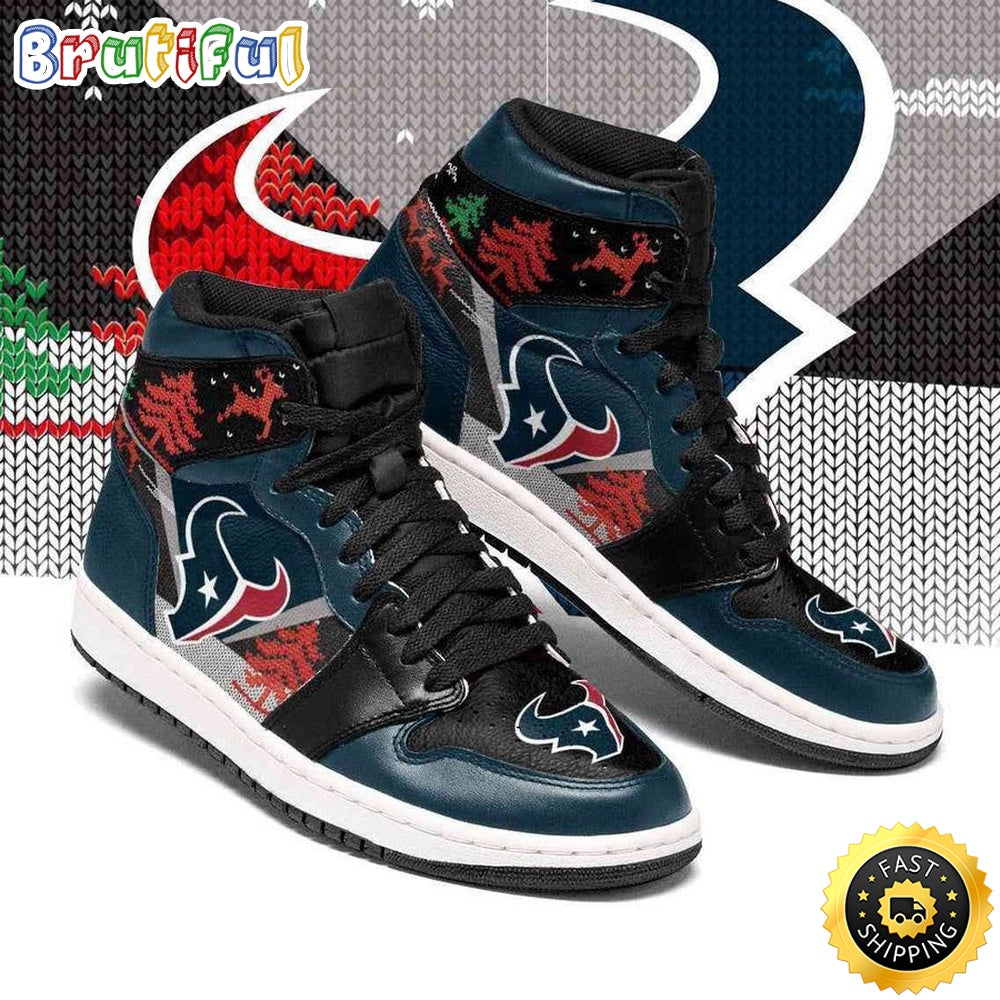 NFL Houston Texans Christmas Air Jordan 1 High Sneakers